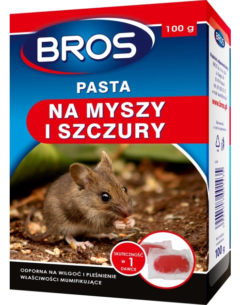 Zdjęcie: Pasta na myszy i szczury 100 g BROS