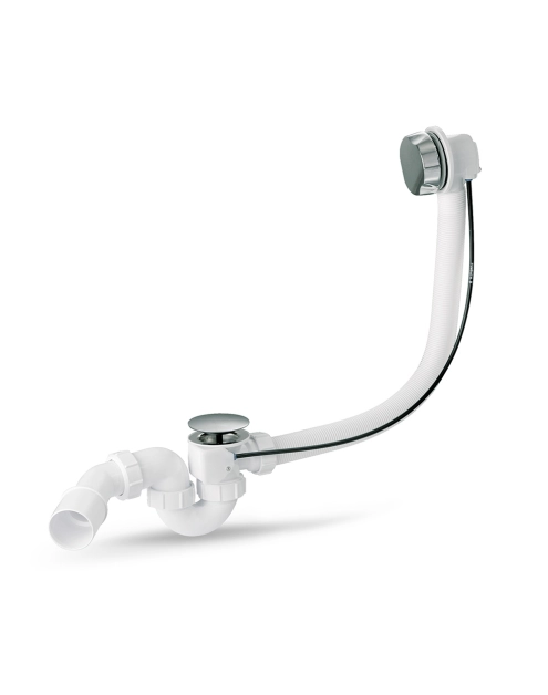 Zdjęcie: Zestaw odpływowo-przelewowy wannowy z odejściem 40/50 mm pokrętło mosiądz chrom MCALPINE