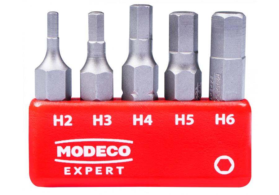 Zdjęcie: Zestaw bitów 25 mm HEX2 HEX3 HEX4 HEX5 HEX6 - blister - 5 elementów MODECO EXPERT