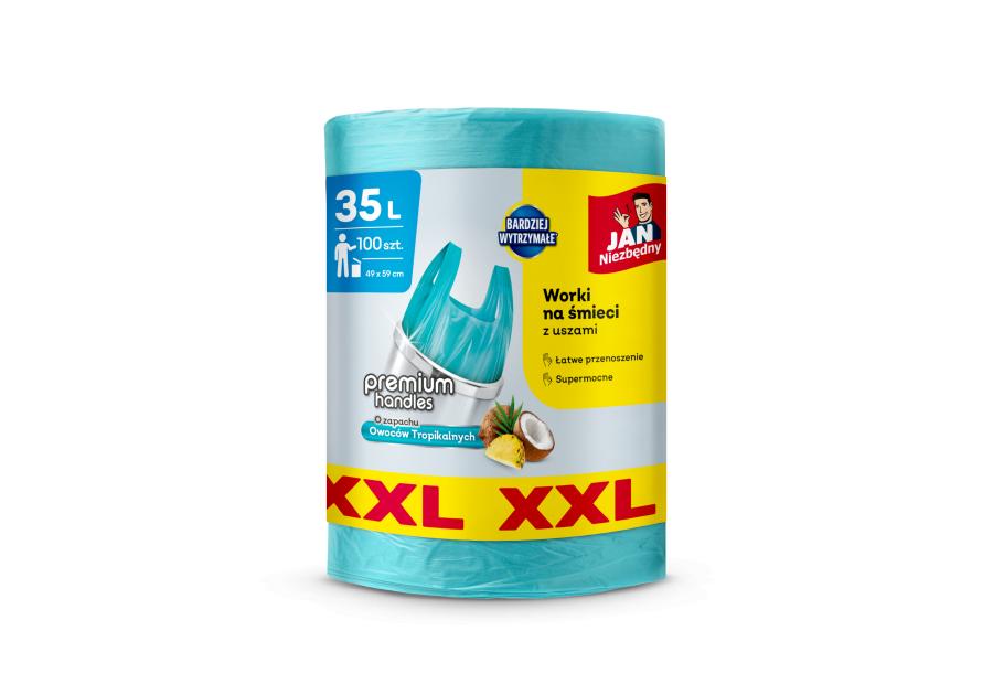 Zdjęcie: Worki HD T-shirt o zapachu owoców tropikalnych XXL 35 L 100 sztuk JAN NIEZBĘDNY