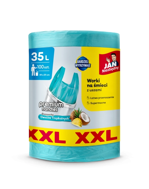 Zdjęcie: Worki HD T-shirt o zapachu owoców tropikalnych XXL 35 L 100 sztuk JAN NIEZBĘDNY