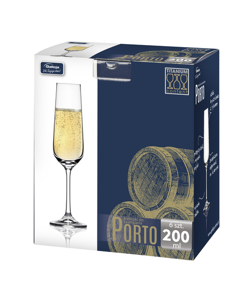 Zdjęcie: Kieliszki Porto szampan 200 ml - 6 szt. GALICJA