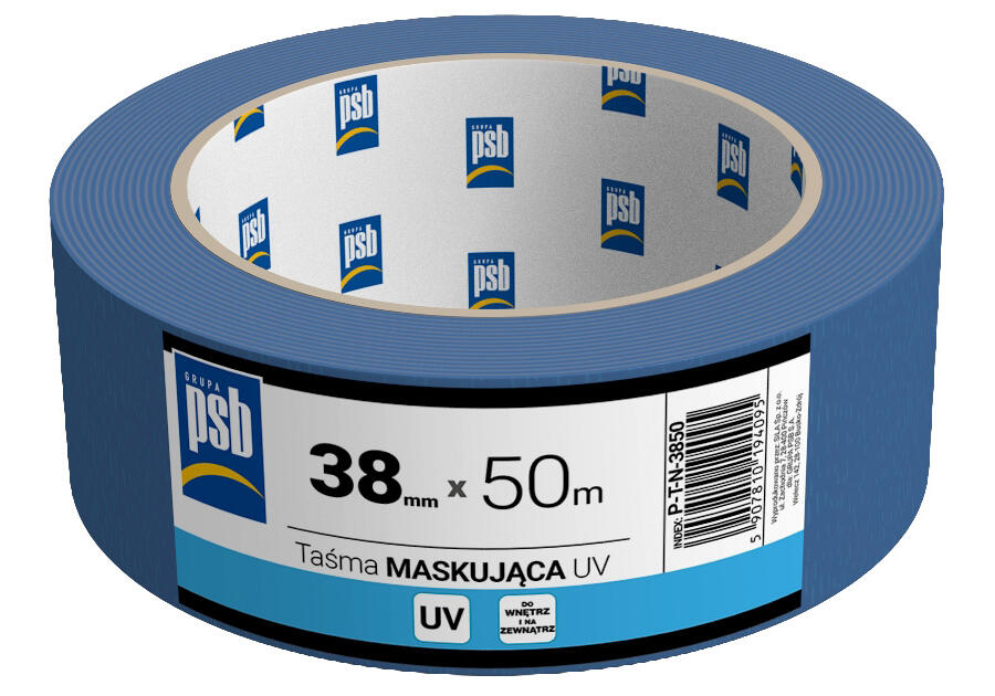 Zdjęcie: Taśma maskująca niebieska UV PSB 38 mm x 50 m SILA