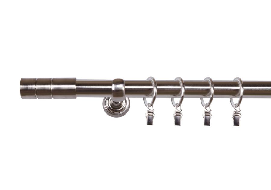 Zdjęcie: Karnisz pojedynczy Triest zakończenie walec 25 mm efekt stali 240 cm MARDOM