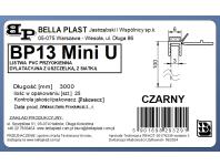 Zdjęcie: Listwa PVC BP13 Mini U L300 6/3 czarny, z siatką i z uszczelką BELLA PLAST