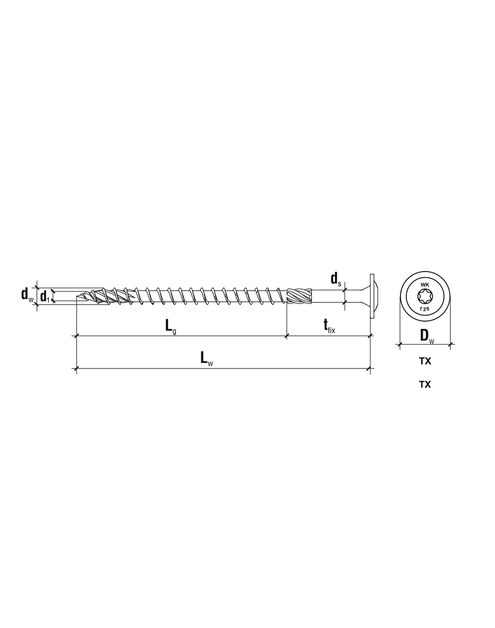 Zdjęcie: Wkręty ciesielskie do drewna z łbem podkładkowym WKCP 6,0x50 WKRĘT-MET