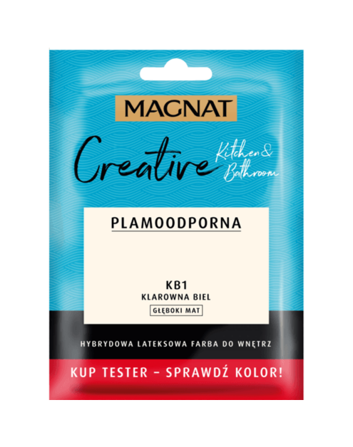 Zdjęcie: Tester farba lateksowa Creative Kitchem&Bathroom klarowna biel 30 ml MAGNAT