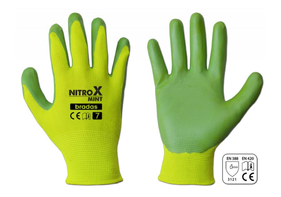 Zdjęcie: Rękawice ochronne Nitrox Mint nitryl, rozmiar 8 BRADAS