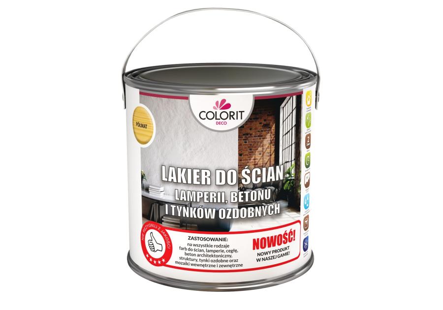 Zdjęcie: Lakier do ścian lamperii, betonu i tynków ozdobnych, półmat 2,5 L COLORIT