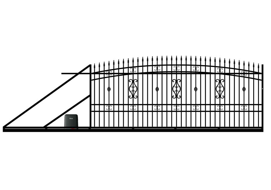 Zdjęcie: Brama przesuwna Milena 4,00 m, 1,55-1,75 m, stal ocynk+RAL9005 lewa z automatem POLBRAM