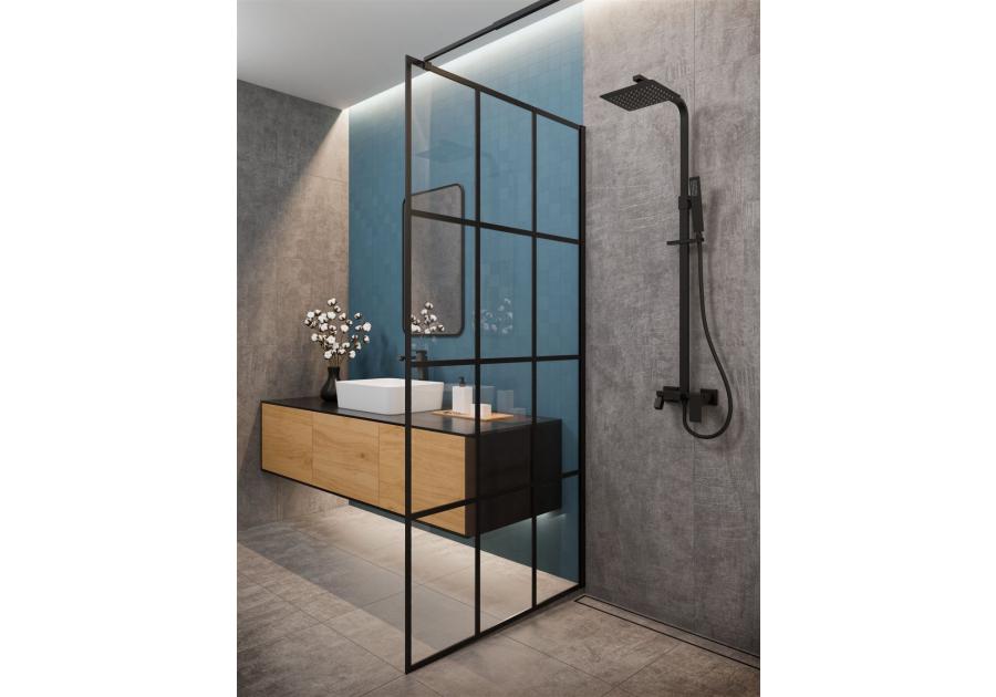 Zdjęcie: Deszczownia Paros z baterią natryskową, czarna INVENA