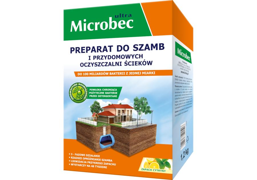 Zdjęcie: Preparat do szamb Microbec Ultra 1,2 kg cytrynowy BROS