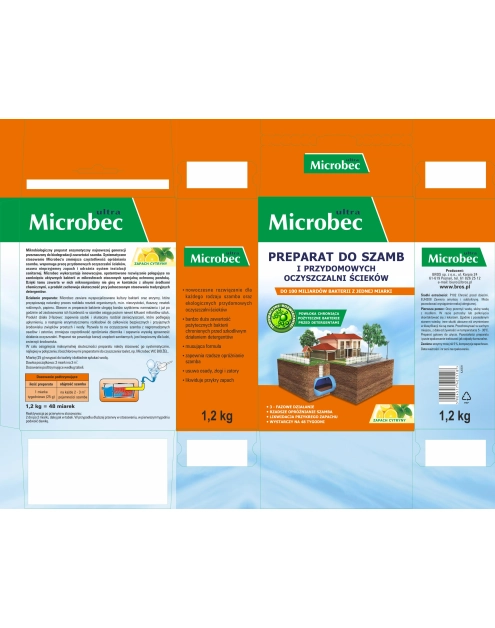 Zdjęcie: Preparat do szamb Microbec Ultra 1,2 kg cytrynowy BROS