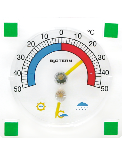 Zdjęcie: Termometr i higrometr przyklejany 90/90 mm BIOTERM