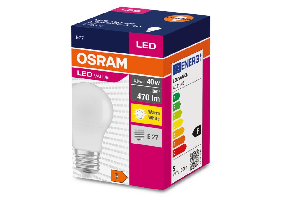 Zdjęcie: Lampa LED Value Classic A 40 FR 4,9 W 2700 K E27 OSRAM