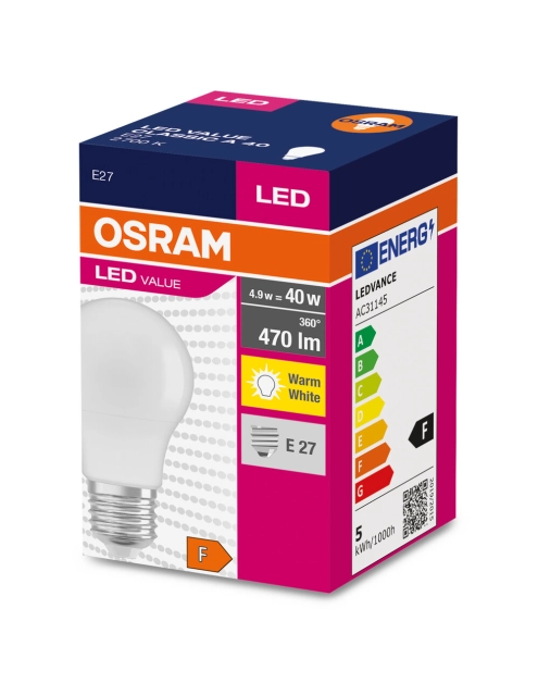 Zdjęcie: Lampa LED Value Classic A 40 FR 4,9 W 2700 K E27 OSRAM