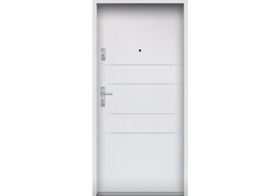 Zdjęcie: Drzwi wejściowe do mieszkań Bastion A-30 Biały 90 cm prawe OSP KR CENTER