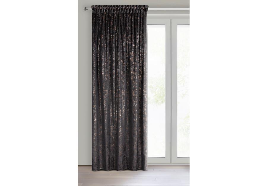 Zdjęcie: Zasłona gotowa Tulia na taśmie 135 x 270 cm czarny EUROFIRANY
