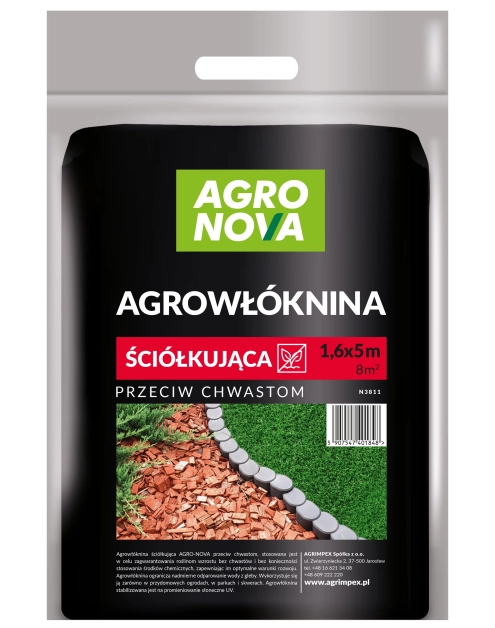 Zdjęcie: Agrowłóknina ściółkująca czarna 1,6 x 5 m AGRO-NOVA