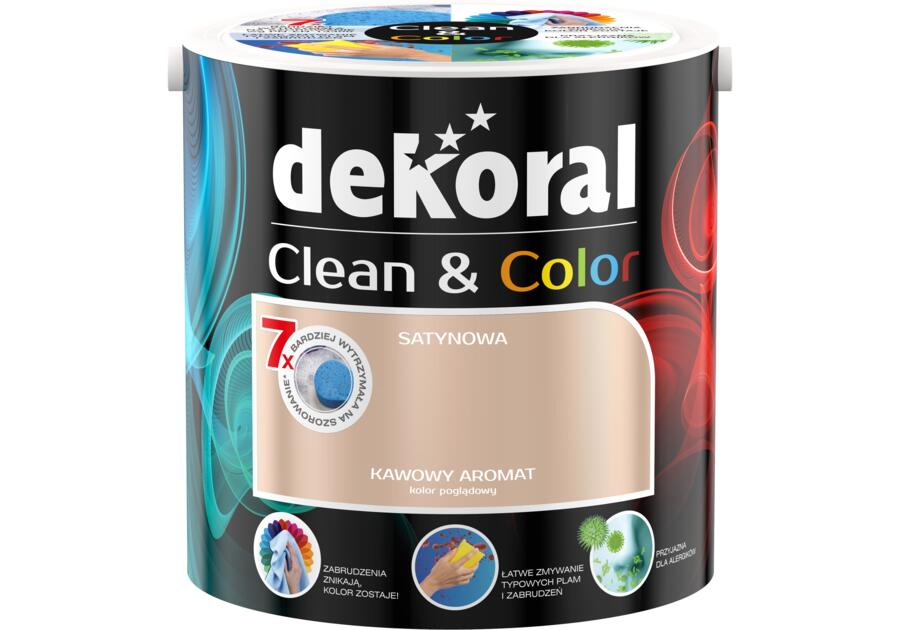 Zdjęcie: Farba satynowa Clean&Color 2,5 L kawowy aromat DEKORAL