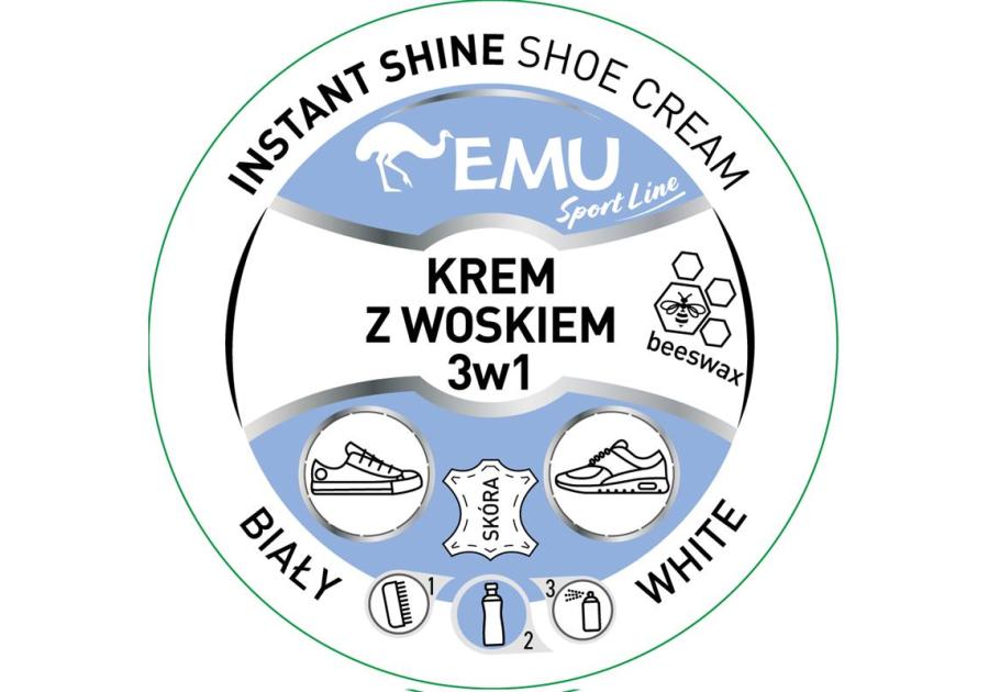 Zdjęcie: Krem z woskiem do butów 3w1 biały 50 ml EMU