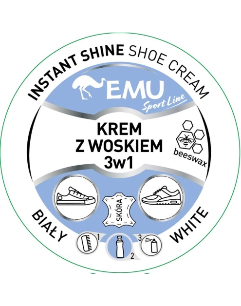 Zdjęcie: Krem z woskiem do butów 3w1 biały 50 ml EMU