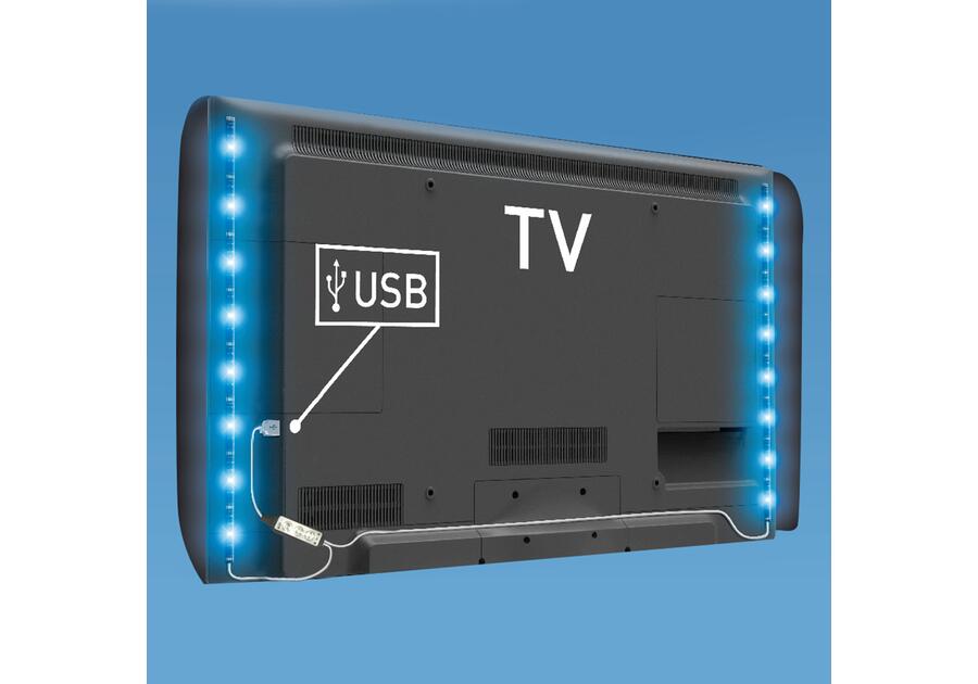 Zdjęcie: Paski TR-USB-L3 TV 5050 RGB 2x50 cm IP65 czarna POLUX