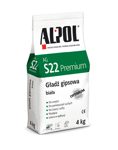 Zdjęcie: Gładź gipsowa Premium biała 4 kg AGS22 ALPOL