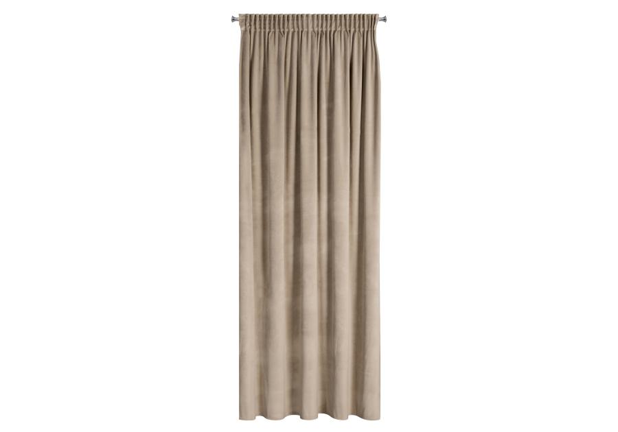 Zdjęcie: Zasłona z welwetu 135x270 cm na taśmie ciemny beż EUROFIRANY