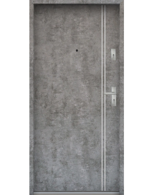 Zdjęcie: Drzwi wejściowe do mieszkań Bastion A-37 Beton srebrny 80 cm lewe OSP KR CENTER