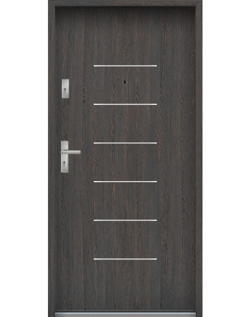 Zdjęcie: Drzwi wejściowe do mieszkań Bastion A-39 Wenge deska 80 cm prawe ODP KR CENTER