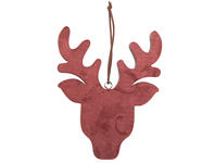 Zdjęcie: Zawieszka Renifer drewniany z welurowym frontem 19x14,5 cm czerwony ALTOMDESIGN