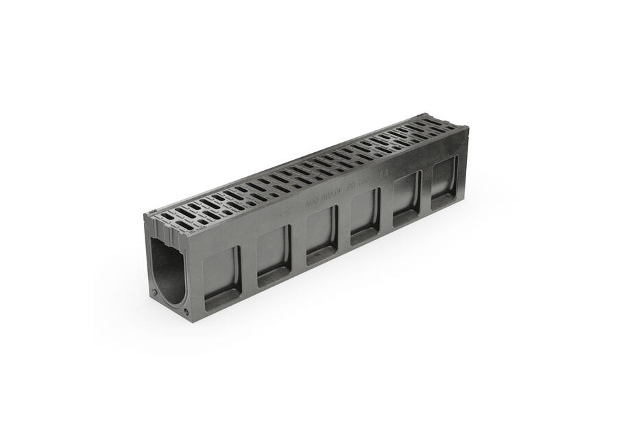 Zdjęcie: Kanał odwodnienie monolityczne z polimerobetonu 1 m  D400,  kolor antracyt Monoblock PD150V ACO