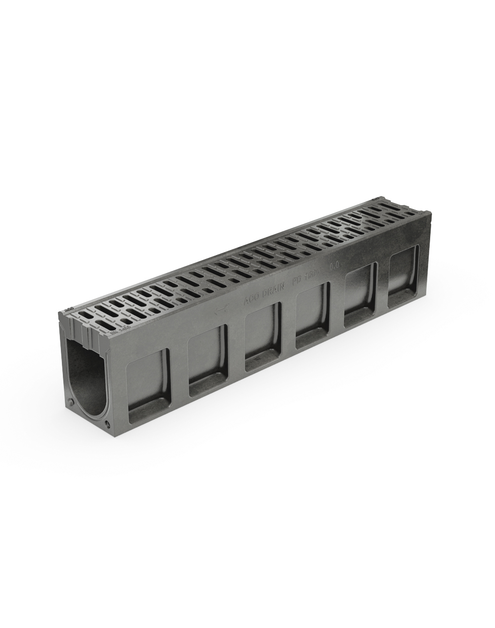 Zdjęcie: Kanał odwodnienie monolityczne z polimerobetonu 1 m  D400,  kolor antracyt Monoblock PD150V ACO