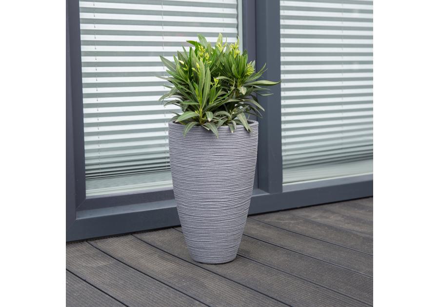 Zdjęcie: Donica ogrodowa okrągła 28 x 43 cm szara PATIO