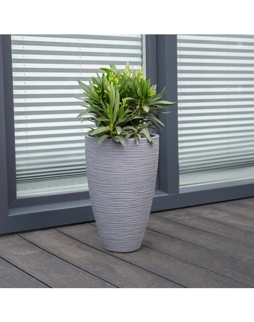 Zdjęcie: Donica ogrodowa okrągła 28 x 43 cm szara PATIO