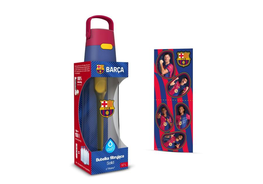 Zdjęcie: Butelka Solid 0,7 L FC Barcelona z wkładem filtrującym i naklejkami DAFI