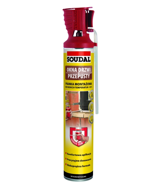 Zdjęcie: Pianka montażowa do niskich temperatur z aplikatorem Genius Gun 500 ml SOUDAL