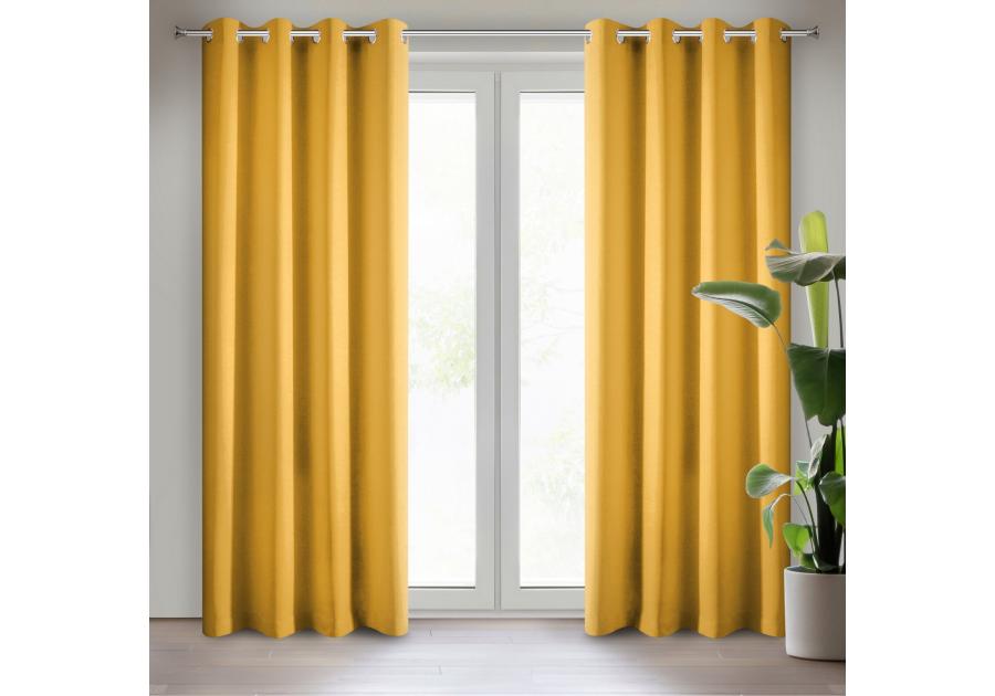 Zdjęcie: Zasłona gotowa Rita 140x250 cm musztardowy EUROFIRANY