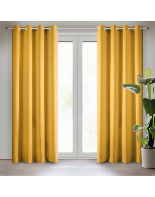 Zdjęcie: Zasłona gotowa Rita 140x250 cm musztardowy EUROFIRANY