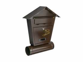 Skrzynka na listy SD2T domek z tubą złoty brąz METRO