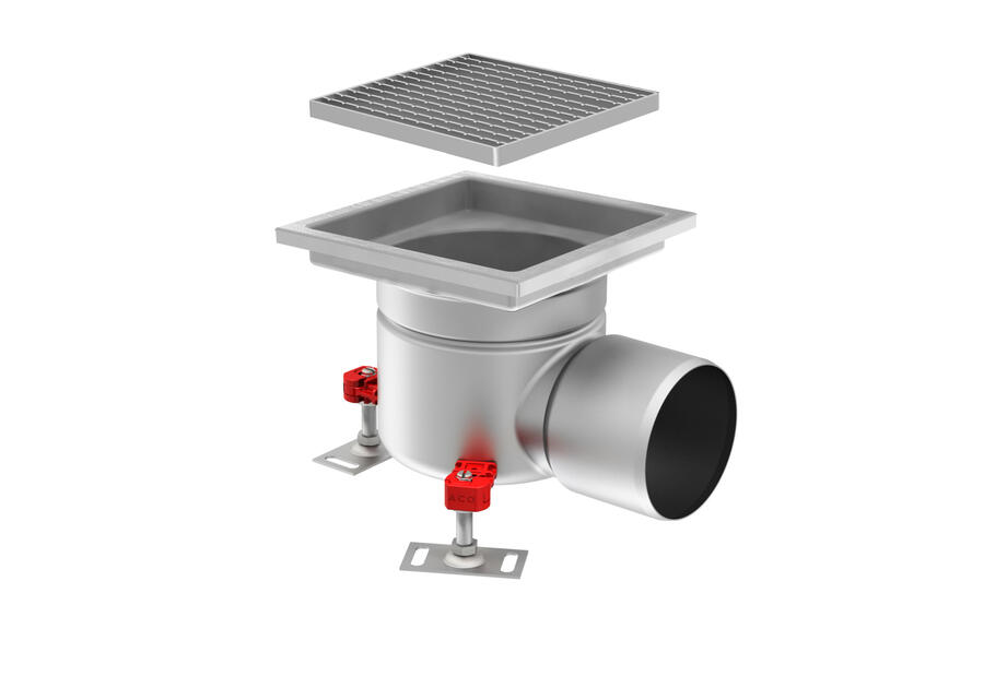 Zdjęcie: Wpust higieniczny 157 wykonany ze stali nierdzewnej, poziomy ACO