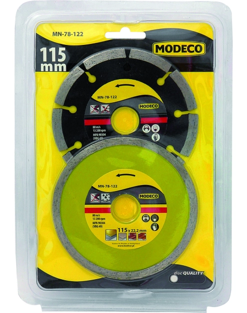 Zdjęcie: Zestaw ściernic diamentowych segmentowych pełnych 115 mm 2 elementy RAWLPLUG