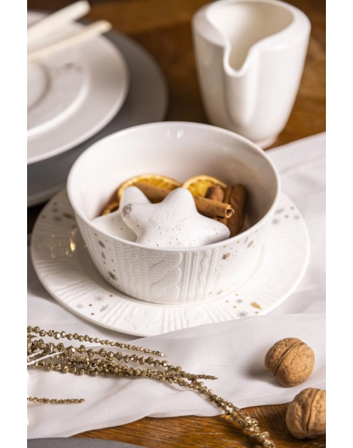 Zdjęcie: Miska salaterka porcelanowa świąteczna Zimowy Blask 14,5 cm ALTOMDESIGN