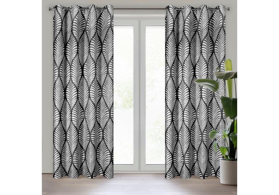 Zdjęcie: Zasłona gotowa Eloisa 140x250 cm czarny EUROFIRANY