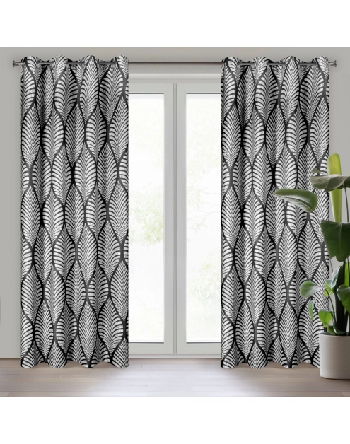 Zdjęcie: Zasłona gotowa Eloisa 140x250 cm czarny EUROFIRANY