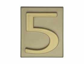 Cyfra 5 PCV samoprzylepna 4x4,7 cm oliwka DOMINO