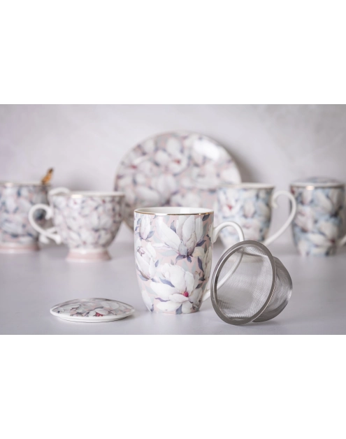 Zdjęcie: Kubek Magnolia różowa 350 ml z pokrywką i zaparzaczem ALTOM DESIGN