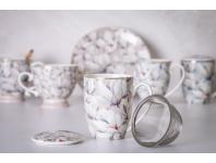 Zdjęcie: Kubek Magnolia różowa 350 ml z pokrywką i zaparzaczem ALTOM DESIGN