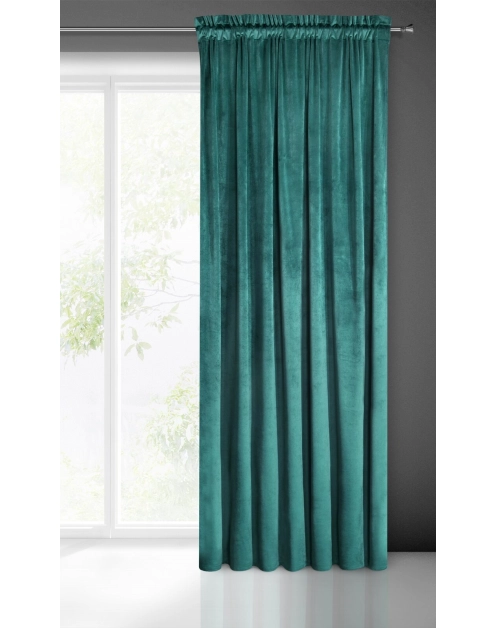 Zdjęcie: Zasłona gotowa Melanie na taśmie 140x270 cm turkusowy EUROFIRANY